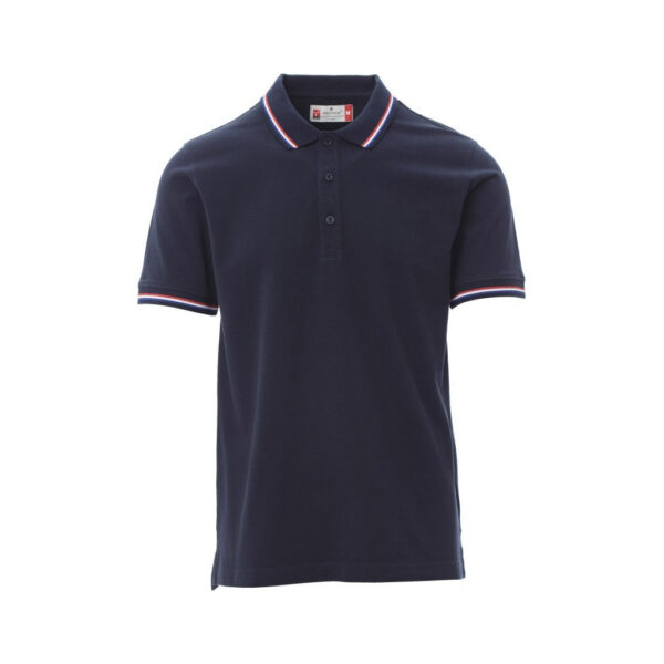 Polo unisexe à manches courtes France Payper vue de face bleu marine