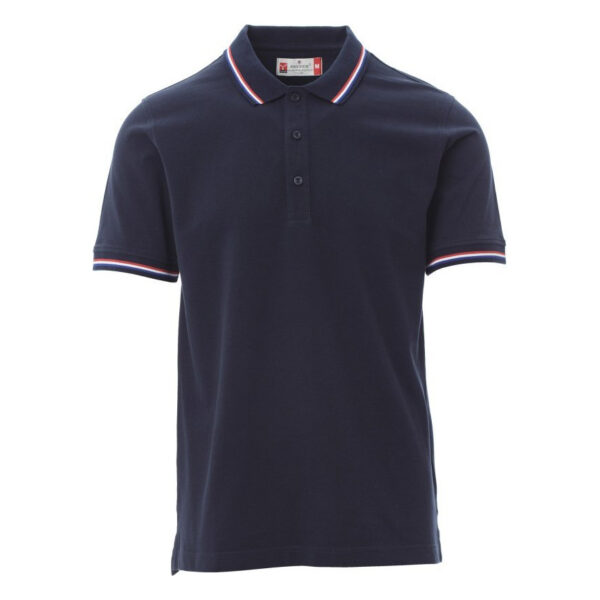 Polo unisexe à manches courtes France Payper vue de face bleu marine