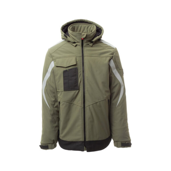 Soft-shell de travail rembourré pour homme Wonder Pad Payper vue de face vert militaire