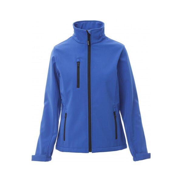 Softshell de travail femme 3 couches Dublin Payper vue de face bleu roi