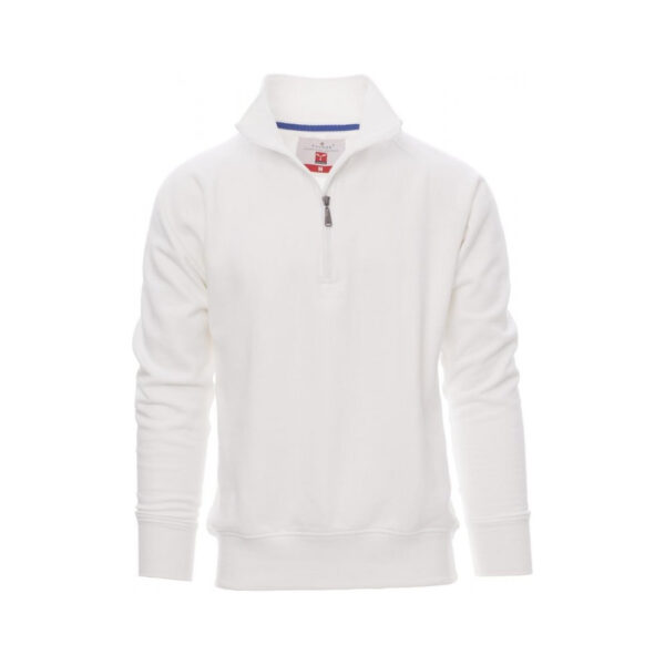Sweat-shirt demi-zip Miami + Payper vue de face blanc