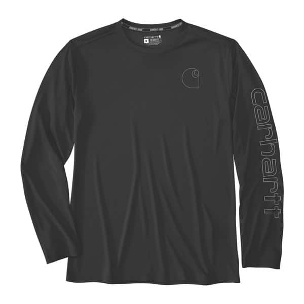 T-shirt de travail manches longues anti-UV Force® Sun Defender Carhartt noir vue de face