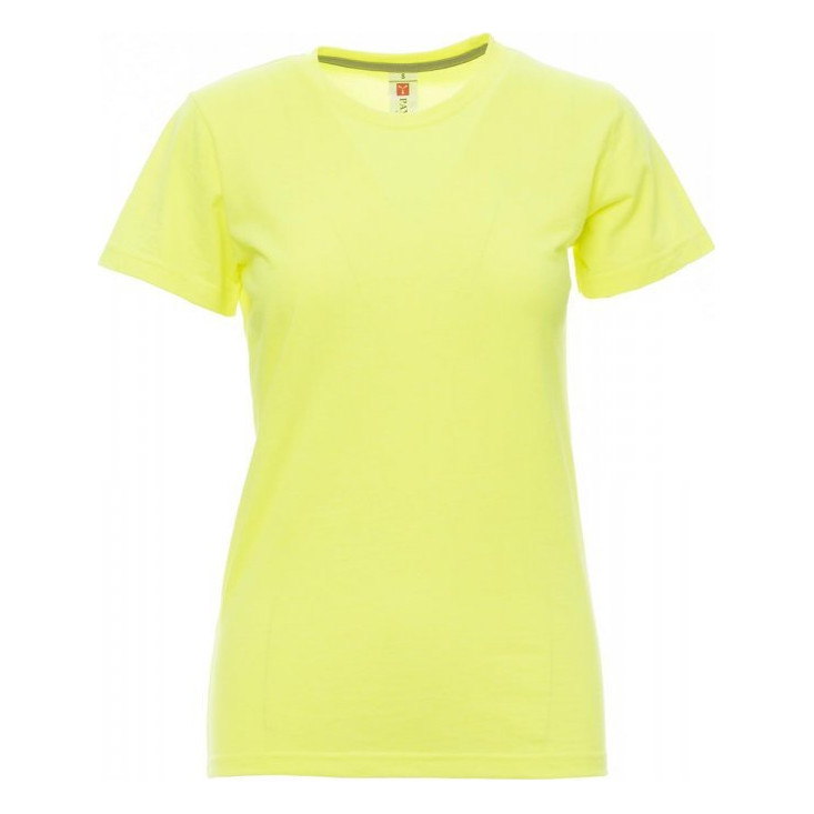T-shirt Sunset Lady Payper vue de face jaune fluo