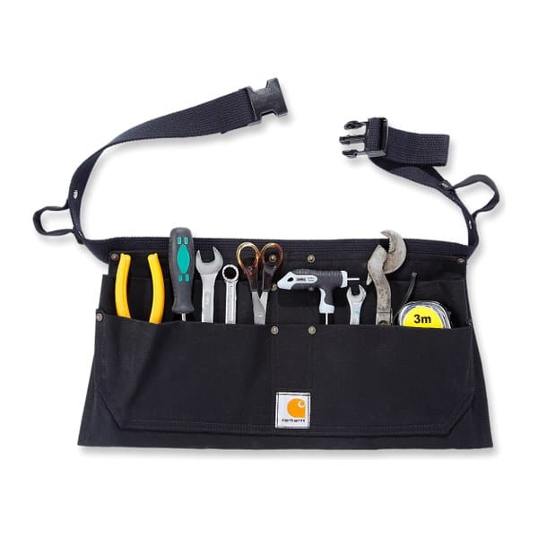 Tablier porte-outils de ceinture Firm Duck Carhartt noir vue de face