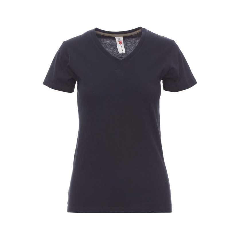Tee-shirt de travail V-Neck col en V pour femme Payper vue de face bleu marine