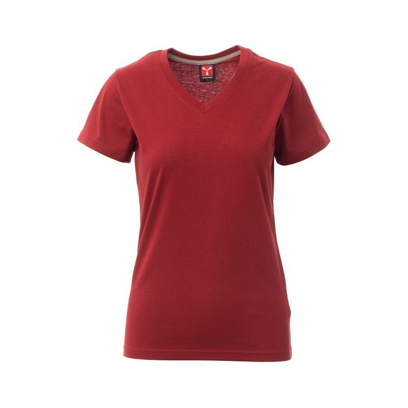 Tee-shirt de travail V-Neck col en V pour femme Payper vue de face bordeaux