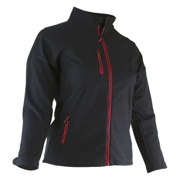 Veste softshell de travail femme imperméable et respirante ALBA LMA noir vue de trois-quarts